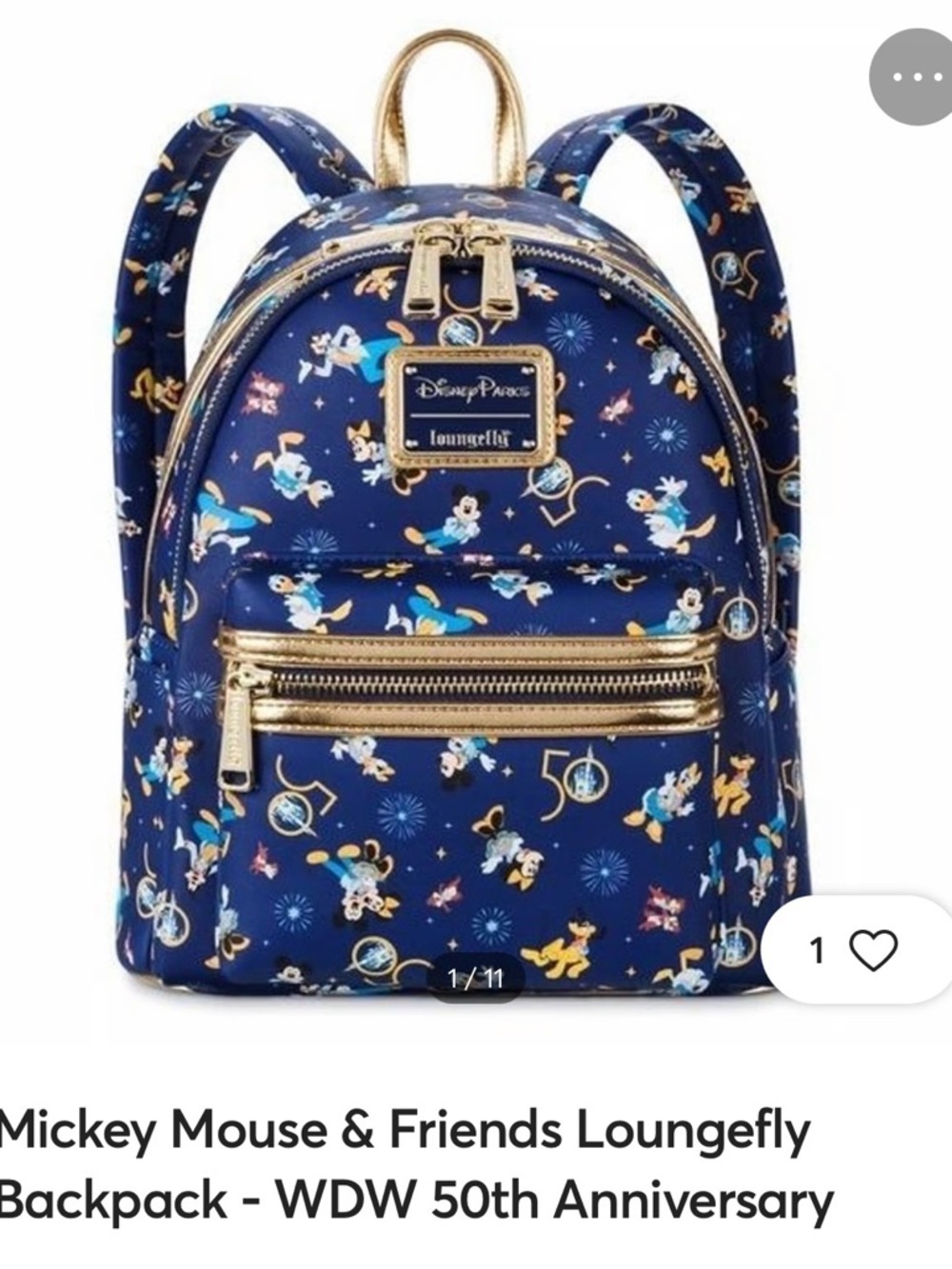 50th Anniversary Mickey & Friends Disney Parks Loungefly RARE